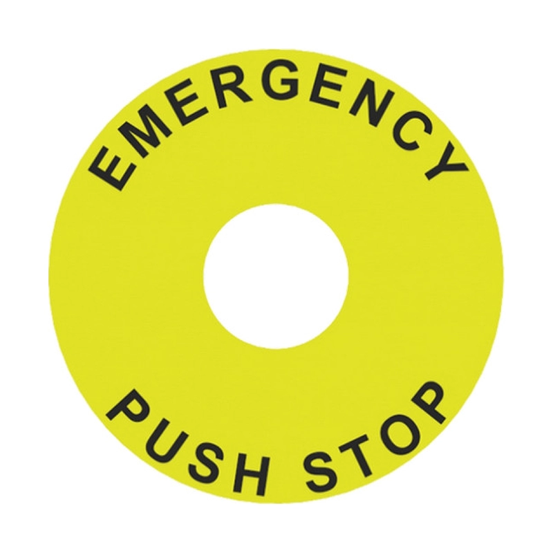 Rotulo Identificación Grande Para Pulsador Emergencia 22Mm Autonics