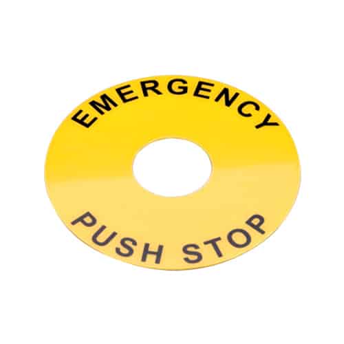 Rotulo Identificación Grande Para Pulsador Emergencia 22Mm Autonics