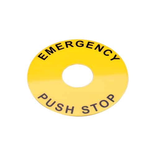 Rotulo Identificación Pequeño Para Pulsador Emergencia 22Mm Autonics