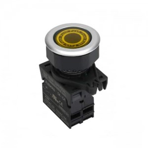 Pulsador Plastico Na+LED Amarillo 12-24 Vdc/Ac 30Mm Autonics