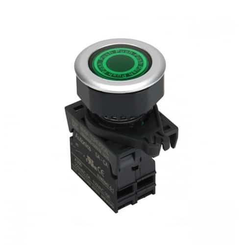 Pulsador Plastico Na+LED Verde 12-24 Vdc/Ac 30Mm Autonics