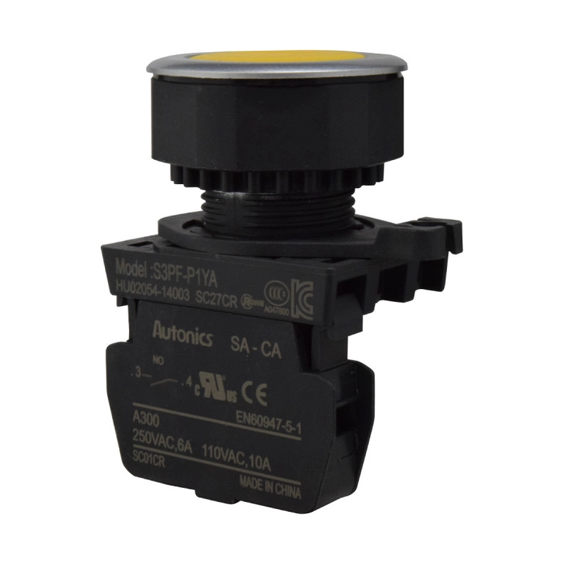 Pulsador Plástico 30Mm Na Amarillo Autonics