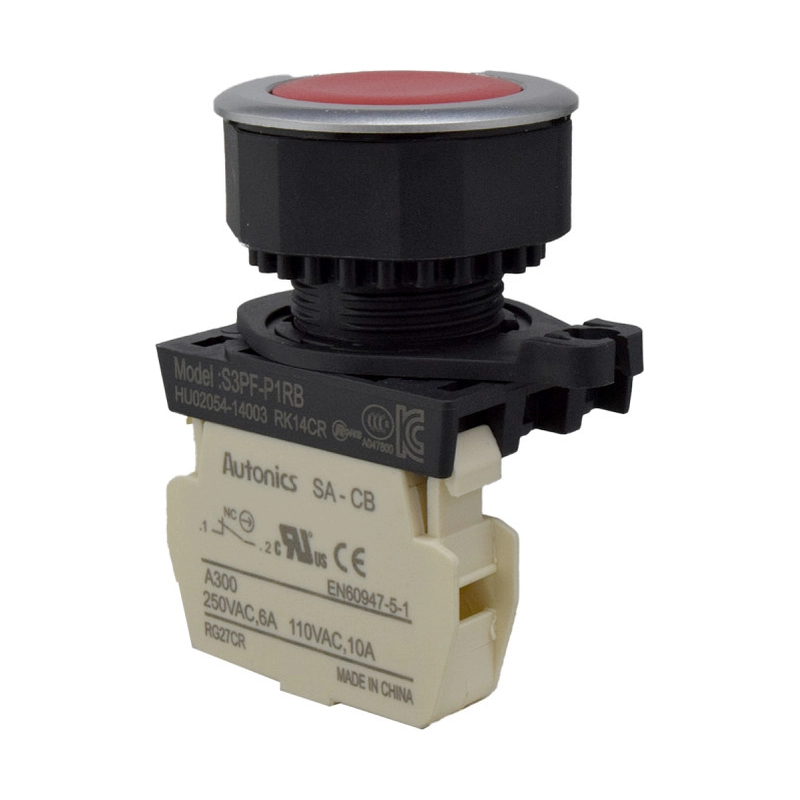 Pulsador Plastico 30Mm Nc Rojo Autonics