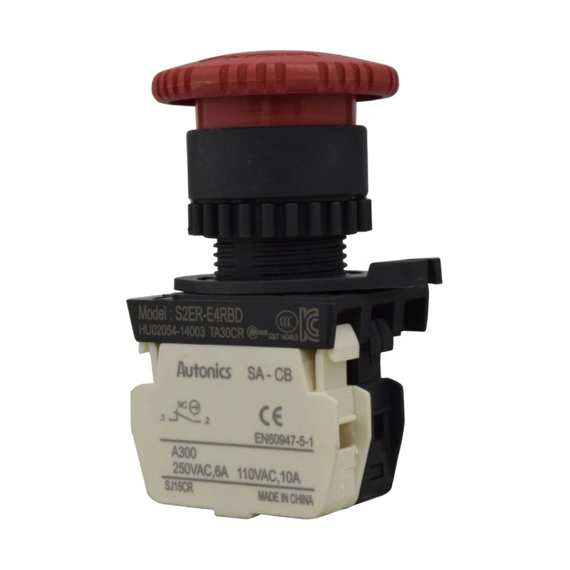 Pulsador Emergencia 40Mm Base Plástico + Led Tipo Hongo Autonics
