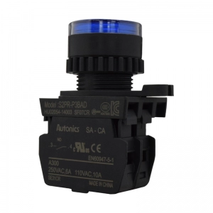 Pulsador Plástico Na+LED Azul 12-24 Vdc/Ac 22Mm Autonics