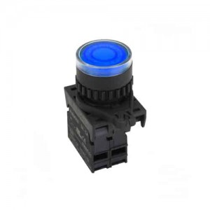 Pulsador Plástico Na+LED Azul 12-24 Vdc/Ac 22Mm Autonics