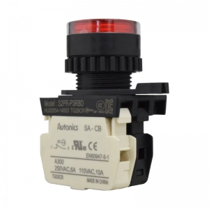 Pulsador Plástico Nc+LED Rojo 12-24Vdc/Ac 22Mm Autonics