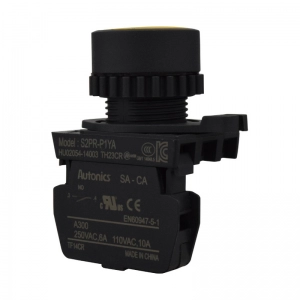 Pulsador Plastico 22Mm Na Amarillo 10A/110V Autonics