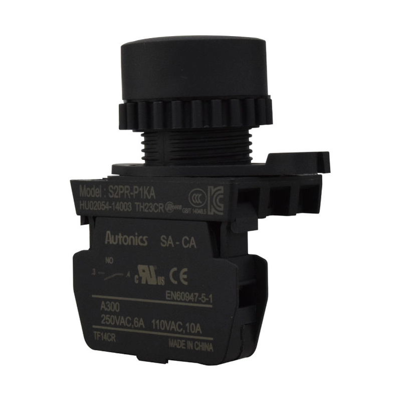 Pulsador Plastico 22Mm Na Negro 10A/110V Autonics