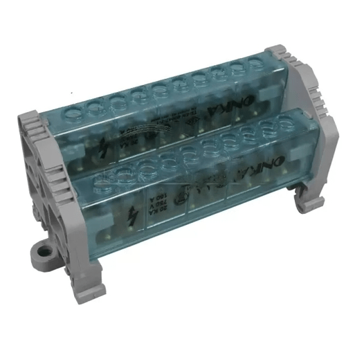 Bloque Distribución 2 Líneas 10 Derivaciones 160A Con Cubierta