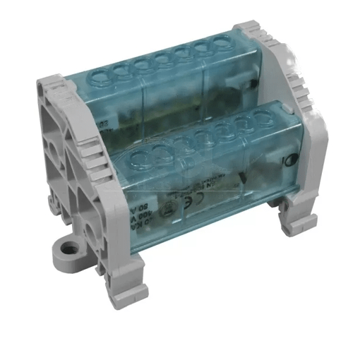 Bloque Distribución 2 Líneas 7 Derivaciones 80A Con Tapa