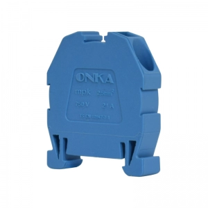 Mini Bornera 2.5 mm2  600V 24A montaje en Riel 15mm, Azul