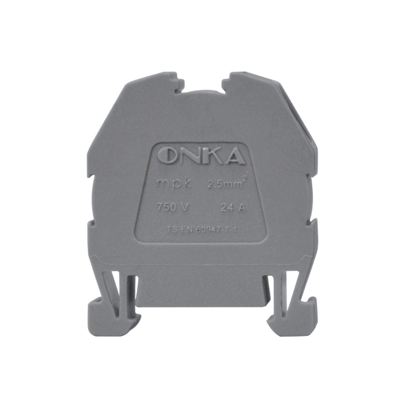 Mini Bornera 2.5Mm2  600V 24A Montaje en Riel 15Mm, Gris