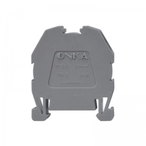 Mini Bornera 2.5Mm2  600V 24A Montaje en Riel 15Mm, Gris