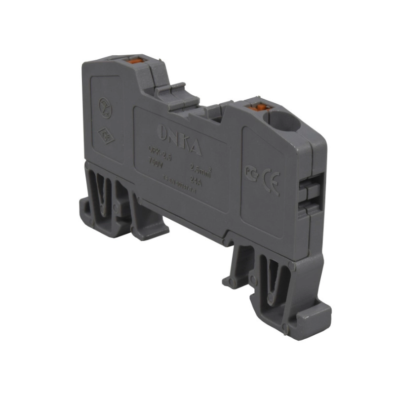 Bornera Resorte 24A 750V 2.5Mm² Gris