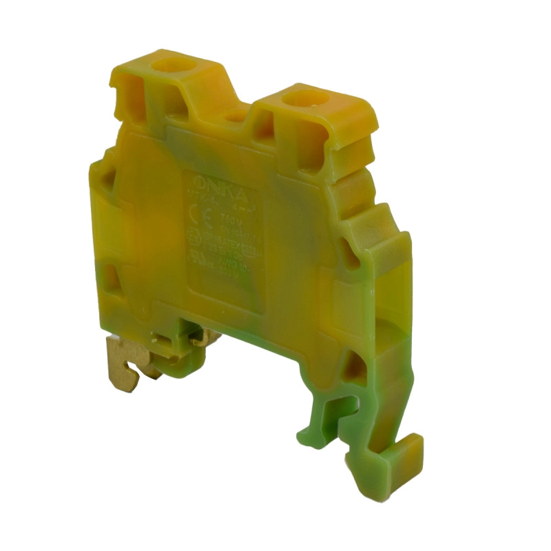 Bornera Tierra Atornillable 32A/750V 4Mm² Verde - Amarillo