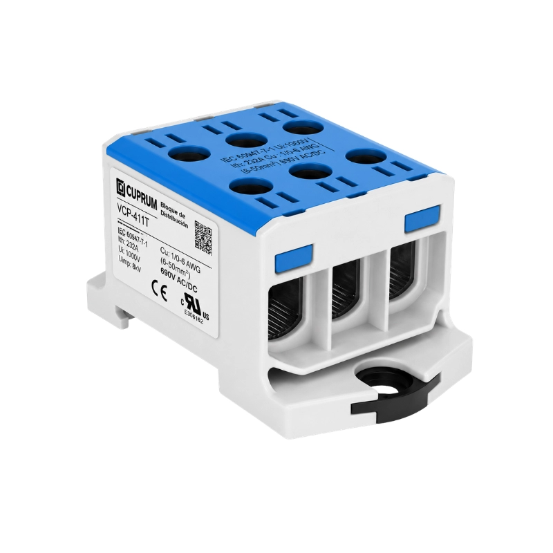 Conector Serie OTL Cobre / Aluminio, 3 Conexión 25 a 150Mm2 Color Azul