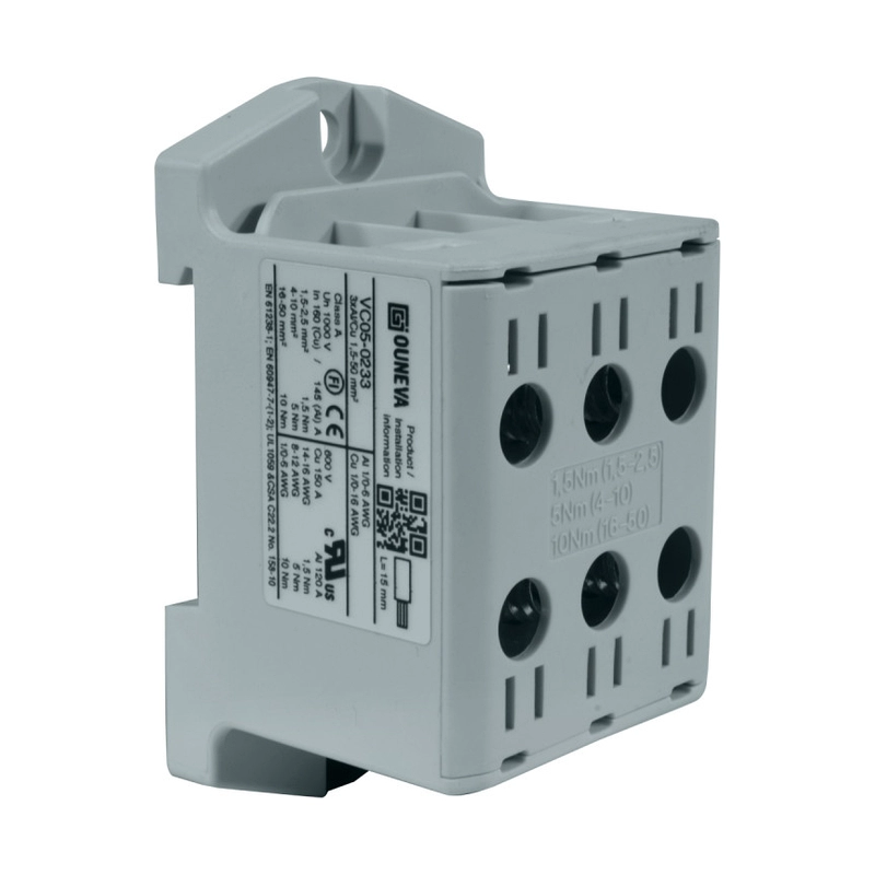 Conector Serie OTL Cobre / Aluminio, 3 Conexión 1,5 a 50Mm2 Color Gris