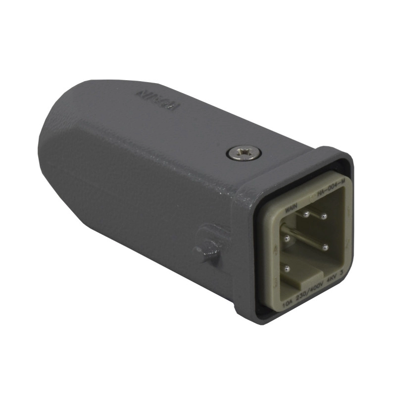 Conector Industrial Macho 4 Polos 10A Montaje Superior
