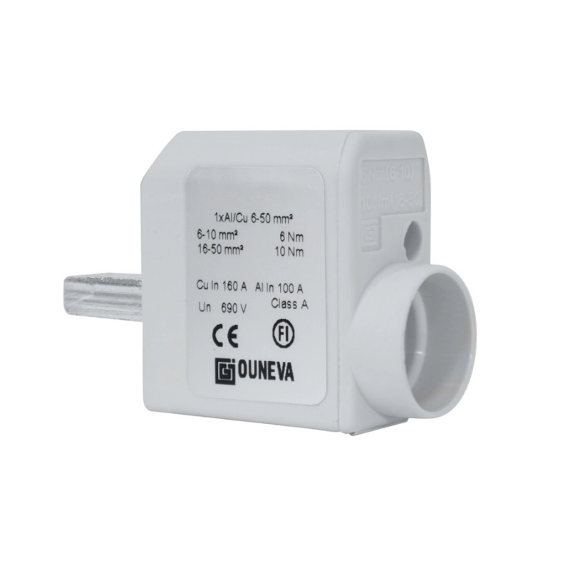 Conector para Dispositivo Derecho con Puerto de Medida 1Xal/Cu 6-50Mm2 In 160A(Cu)/100A(Al), un 690V OUNEVA