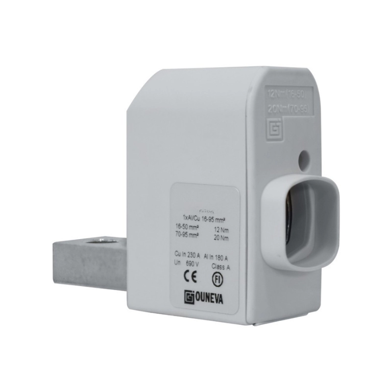 Conector para Dispositivo Derecho 1Xal/Cu 16-95Mm2 In 230A(Cu)/180A(Al), un 690V Redondeado OUNEVA