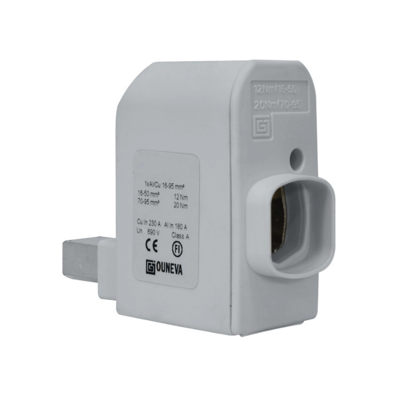 Conector para Dispositivo Izquierdo con Puerto de Medida 1Xal/Cu 16-95Mm2 In 230A(Cu)/180A(Al), un 690V Redondeado