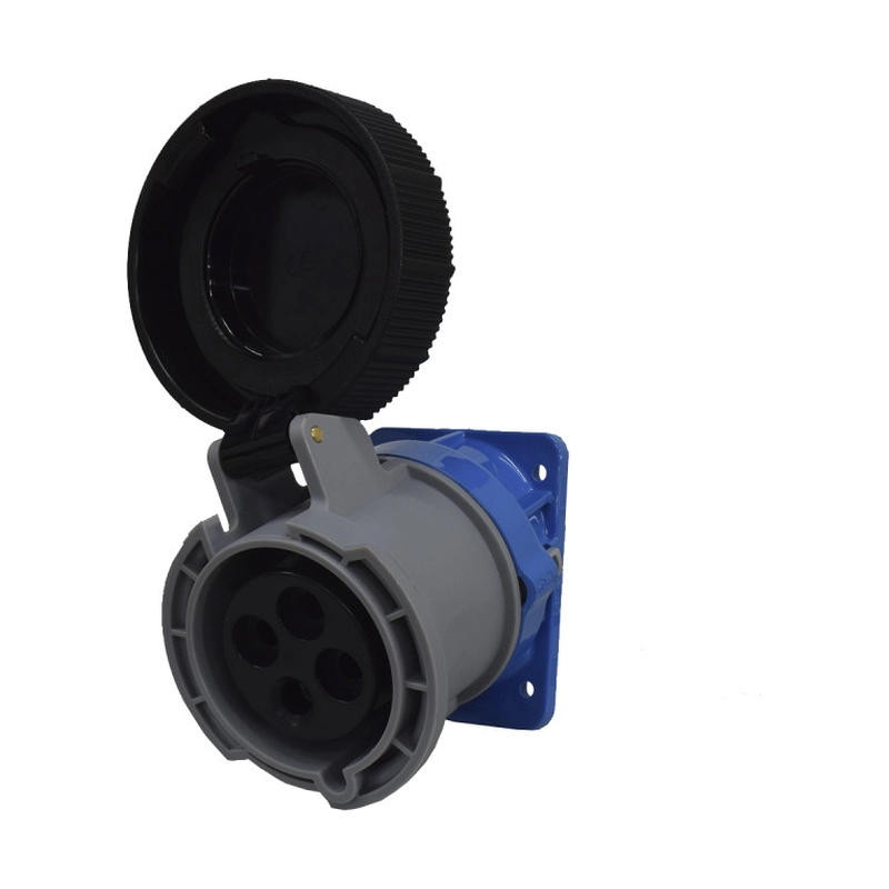 Toma Incrustar Inclinada XCEE 4X32A 500V 7H Negra PALAZZOLI