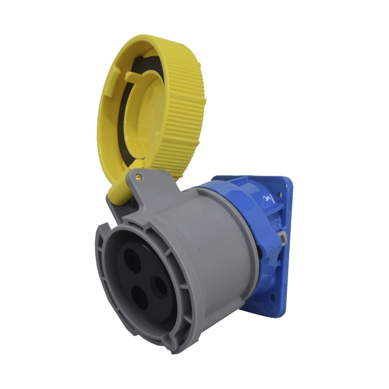Toma Incrustar Inclinada XCEE 3X32A 110V 4H Amarilla