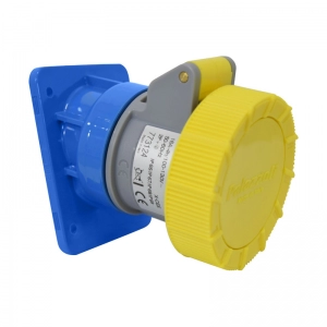 Toma Incrustar Inclinada XCEE 3X16A 110V 4H Amarilla PALAZZOLI