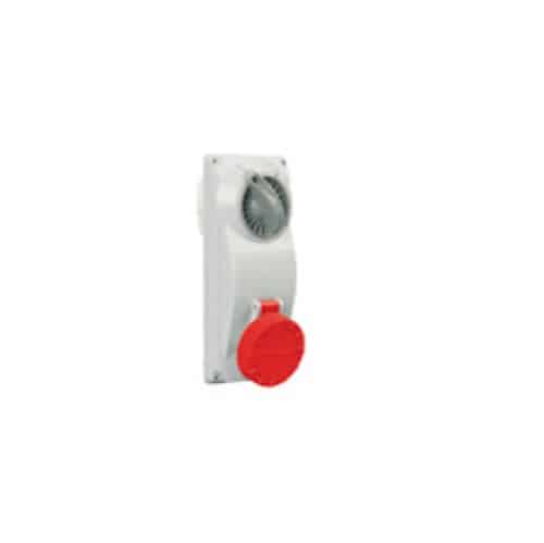 Base con Interruptor 5X32A 400V 6H IP67 Roja
