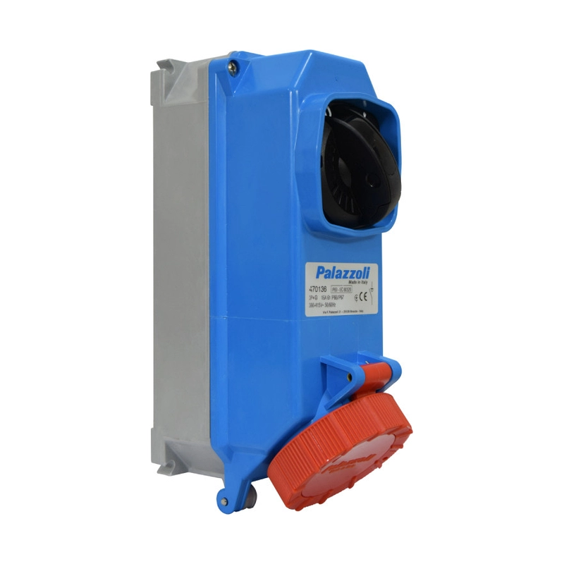 Base con Interruptor Sobreponer TAIS 4X16A 400V 6H IP67 Roja