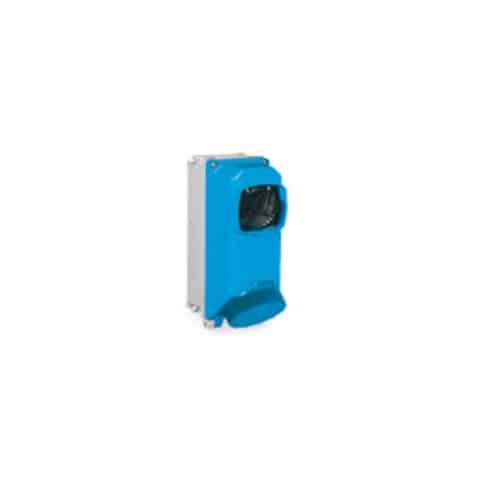 Base con Interruptor Sobreponer TAIS 3x32A 230V 6H IP67 Azul