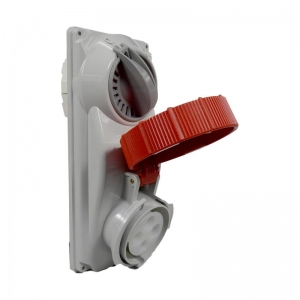 Toma Industrial de Incrustar con Interruptor de Bloqueo, 32A, 380-415V - 3P+T