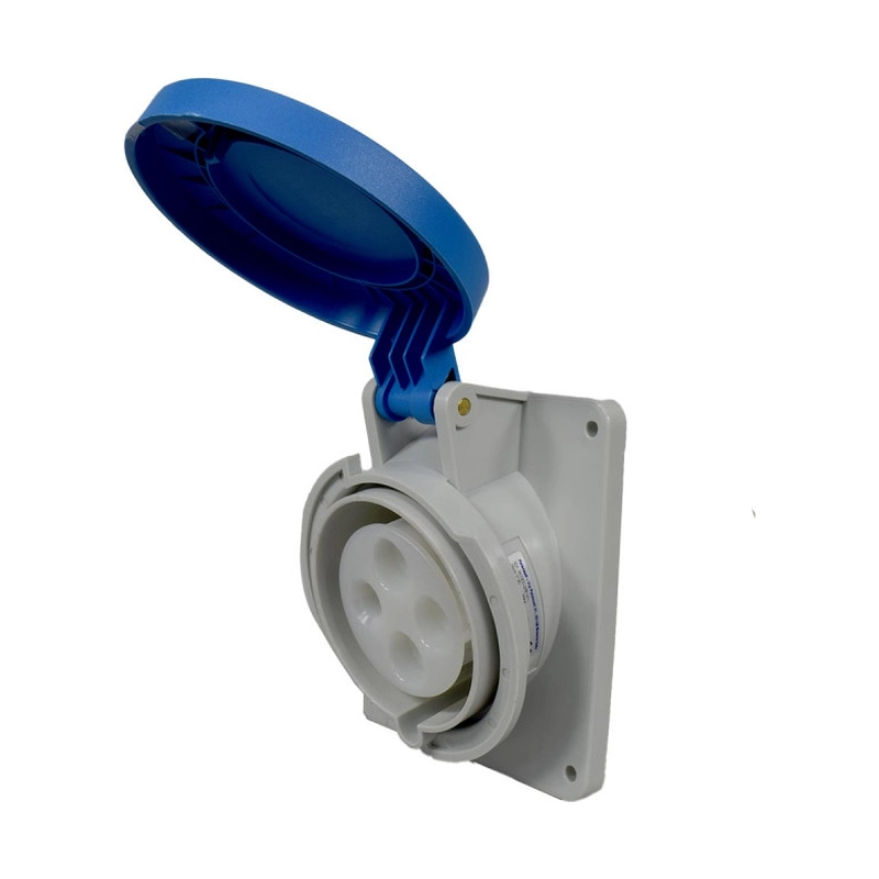Toma Incrustar 4X32A 230V 9H IP44 Azul