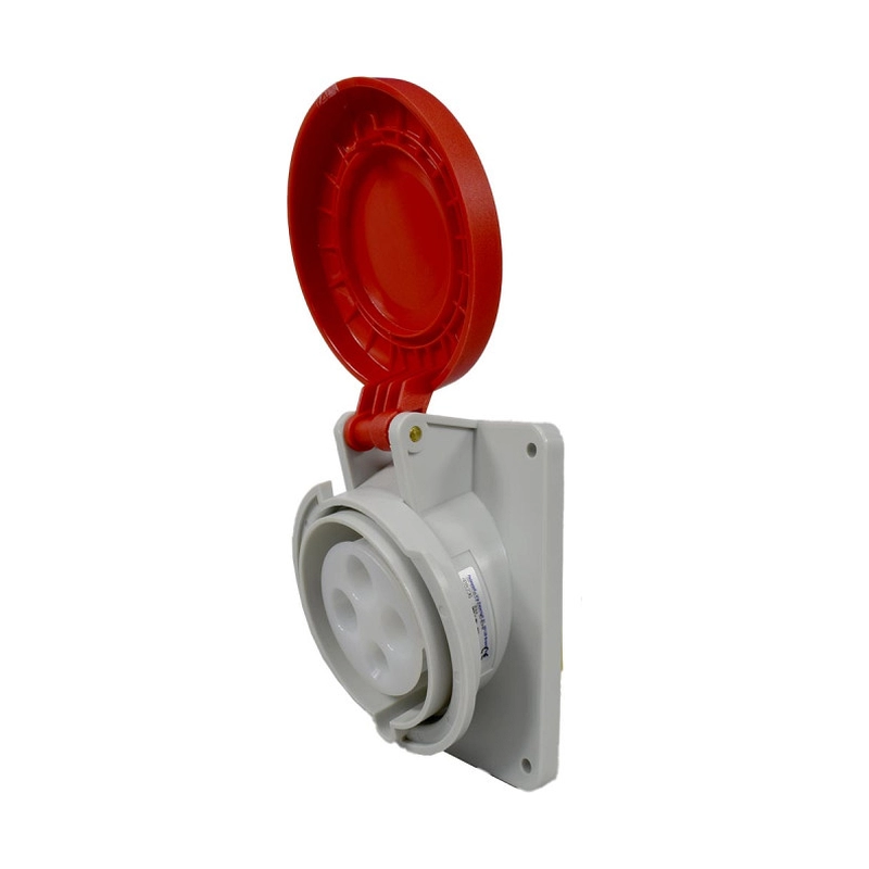 Toma Incrustar 4X32A 415V 6H IP44 Roja
