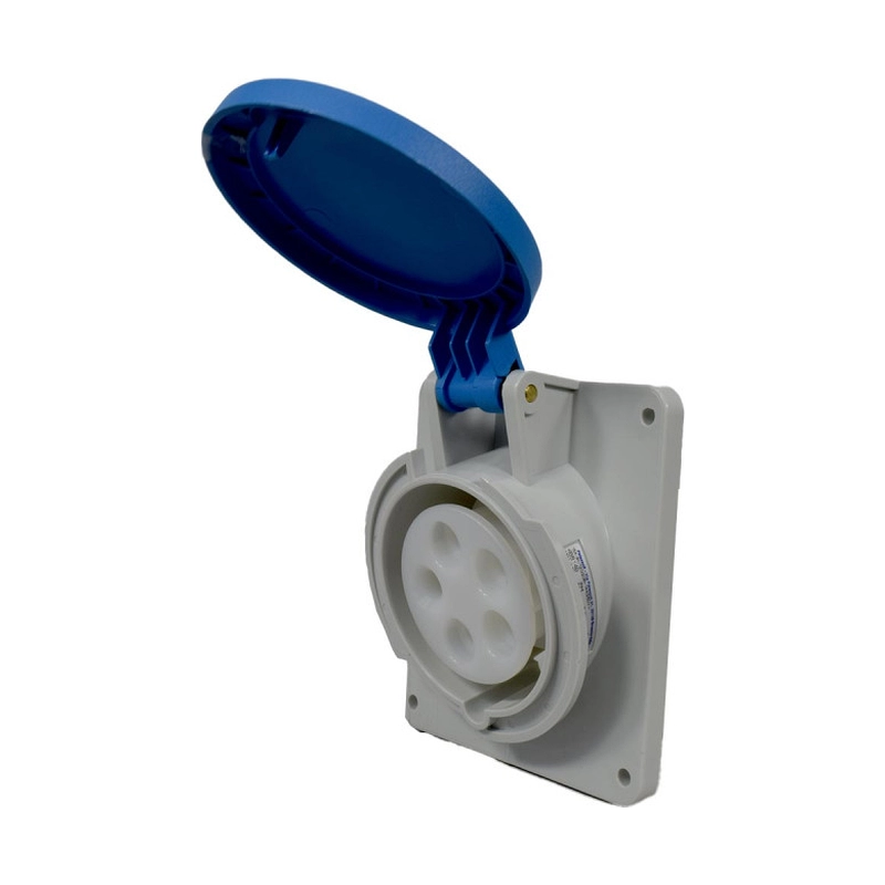 Toma Incrustar 5X16A 230V 9H IP44 Azul