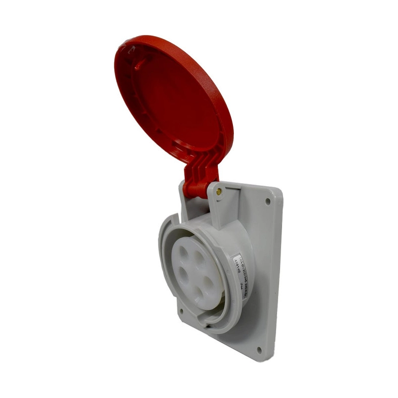 Toma Incrustar 5X16A 400V 6H IP44 Roja