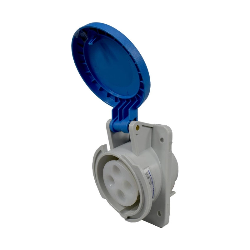 Toma Incrustar 4X16A 230V 9H IP44 Azul