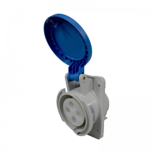 Toma Incrustar 4X16A 230V 9H IP44 Azul