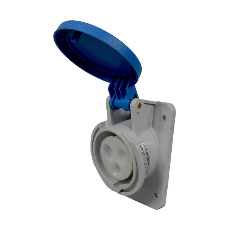 Toma Incrustar 3X16A 230V 6H IP44 Azul