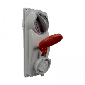 Toma Industrial de Incrustar con Interruptor de Bloqueo, 16A, 380-415V - 3P+T