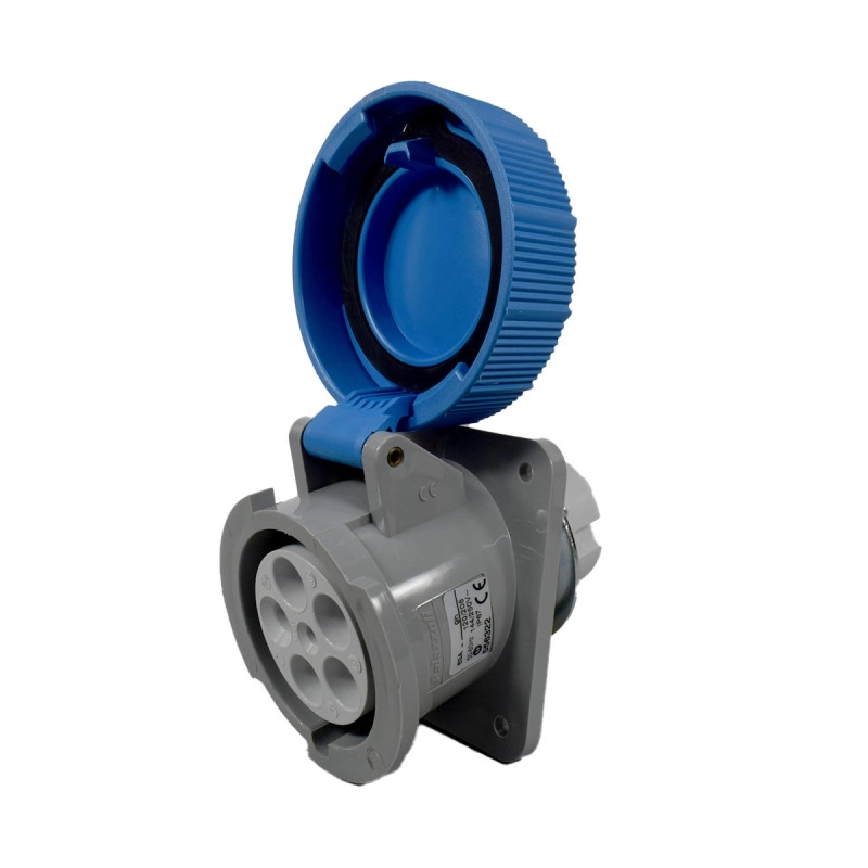 Toma Industrial de Incrustar, Alto Desempeño, 63A - 200-250V - Ip67- Serie Cee / 3P+N+T