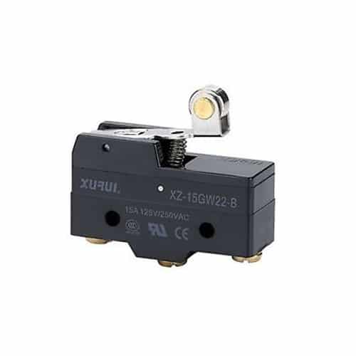 Micro Switch Conmutable (1NA+1NC) 15A/125V (AC1) Palanca Corta Roldana Metálica