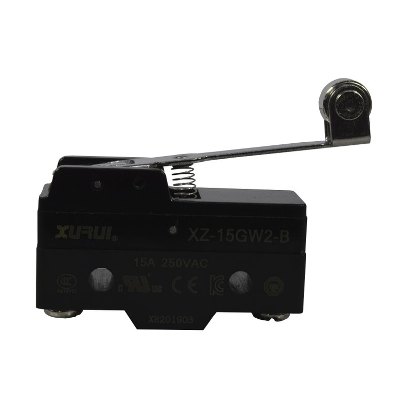 Micro Switch Conmutable (1NA+1NC) 15A/125V (AC1) Palanca Larga Roldana Metálica