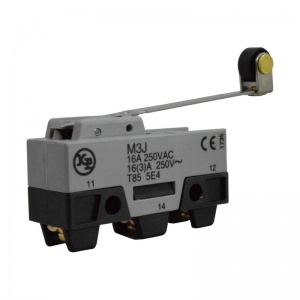 Micro Switch Pequeño - Palanca Larga y Roldana Plástica 15A