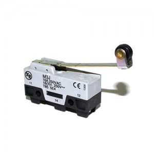 Micro Switch Pequeño - Palanca Larga y Roldana Plástica 15A