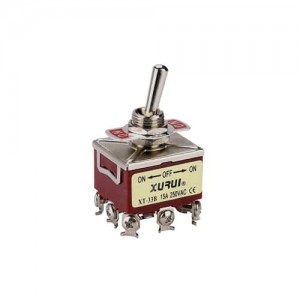 Interruptor de Codillo - On/Off/On - 3 Polo - 15A/250V - Palanca Metálica