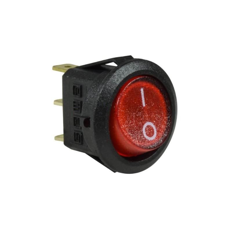 Interruptor Redondo de Balancín 1 Polo 30 x 11Mm ON-OFF 4A / 250V Rojo