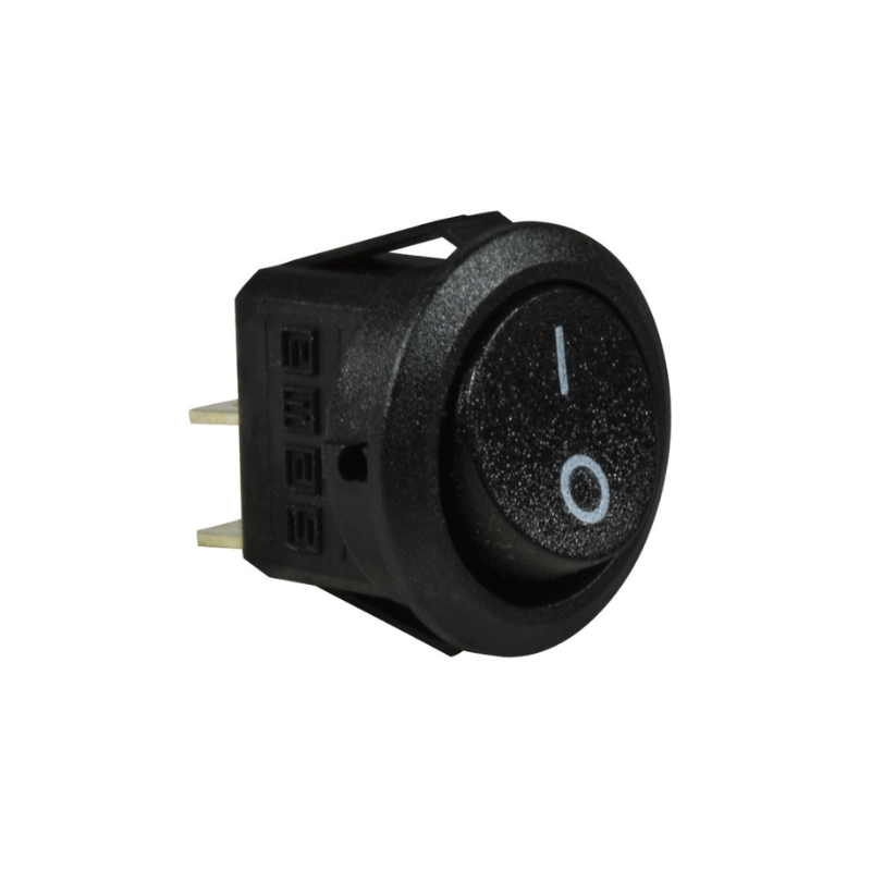 Interruptor Redondo de Balancín 1 Polo 30 x 11Mm ON-OFF 4A / 250V Negro EMAS