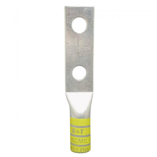 Terminal En Cobre Estañado Dos Ojos Largo 250 Kcmil